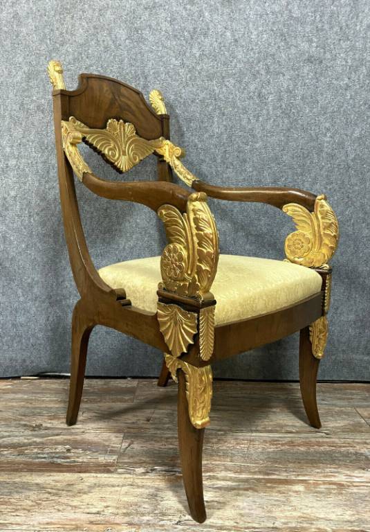 Muséale suite Impériale de 4 fauteuils et 1 banquette époque Empire-Consulat vers 1800 | Puces Privées