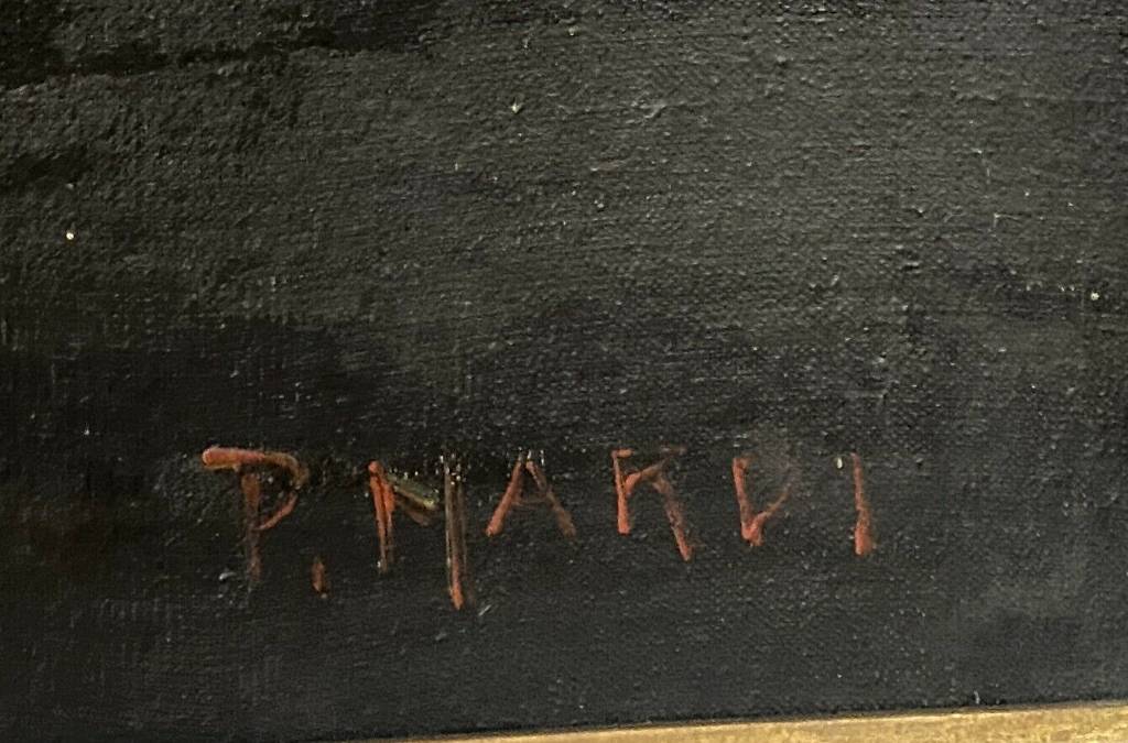 École Italienne XXeme - grande Huile sur toile figurant une nature morte aux fruits signée Piero NARDI (1938) | Puces Privées