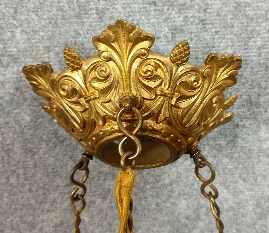 Rare pendant de lustres d’église en bronze et laiton doré époque Napoléon III | Puces Privées