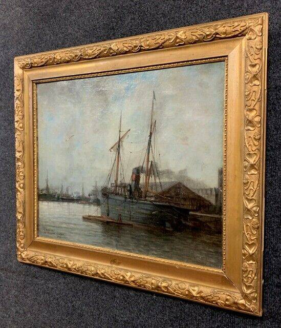 Jules VERNIER (1862-1937)  le Bassin de Vauban 1892, huile sur toile signée et datée | Puces Privées