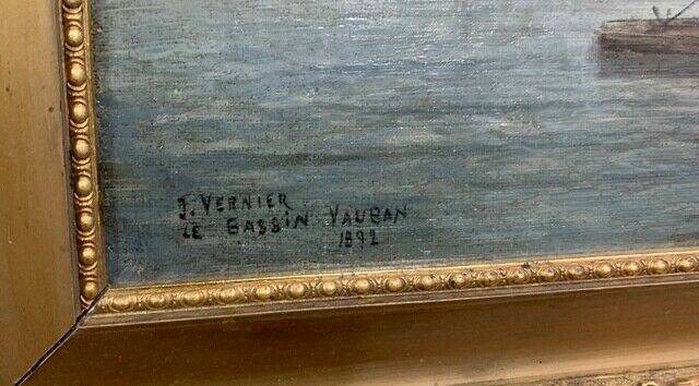 Jules VERNIER (1862-1937)  le Bassin de Vauban 1892, huile sur toile signée et datée | Puces Privées