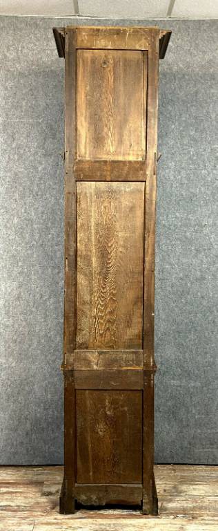 Superbe et grande horloge de parquet époque Empire en noyer massif vers 1800 | Puces Privées