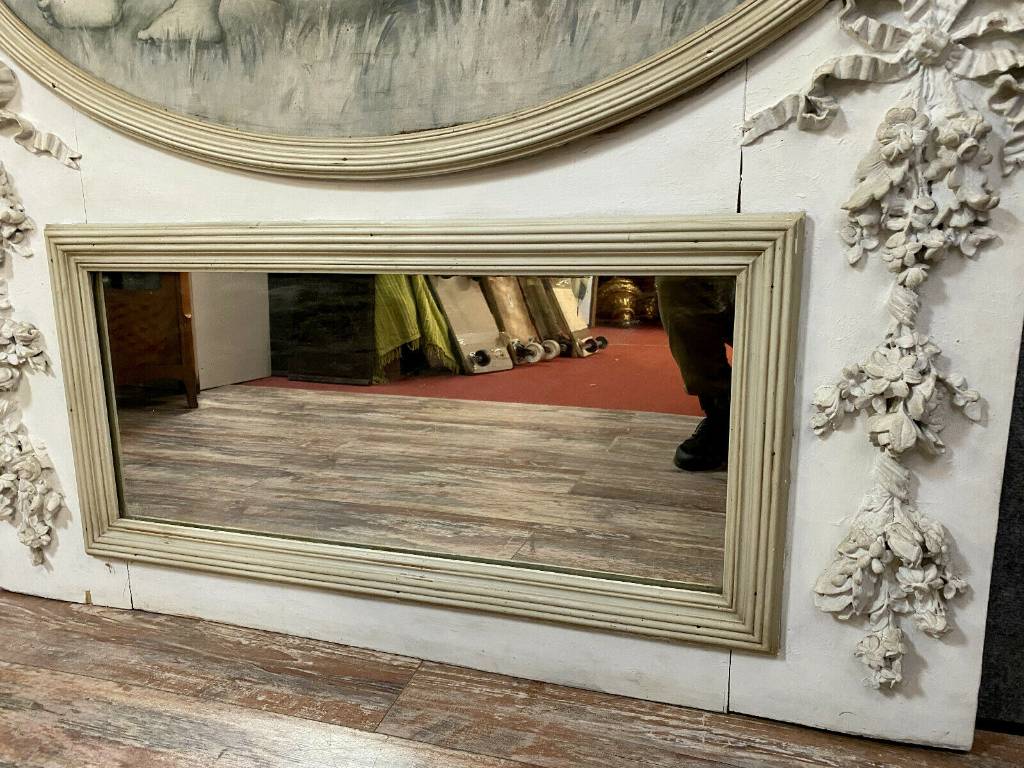 Très important miroir de boiserie en trumeau époque Louis XVI en bois laqué vers 1780 | Puces Privées