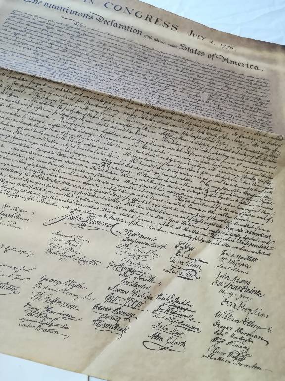 Authentique reproduction de la Déclaration d'indépendance des Etats Unis - Documents of Freedom | Puces Privées