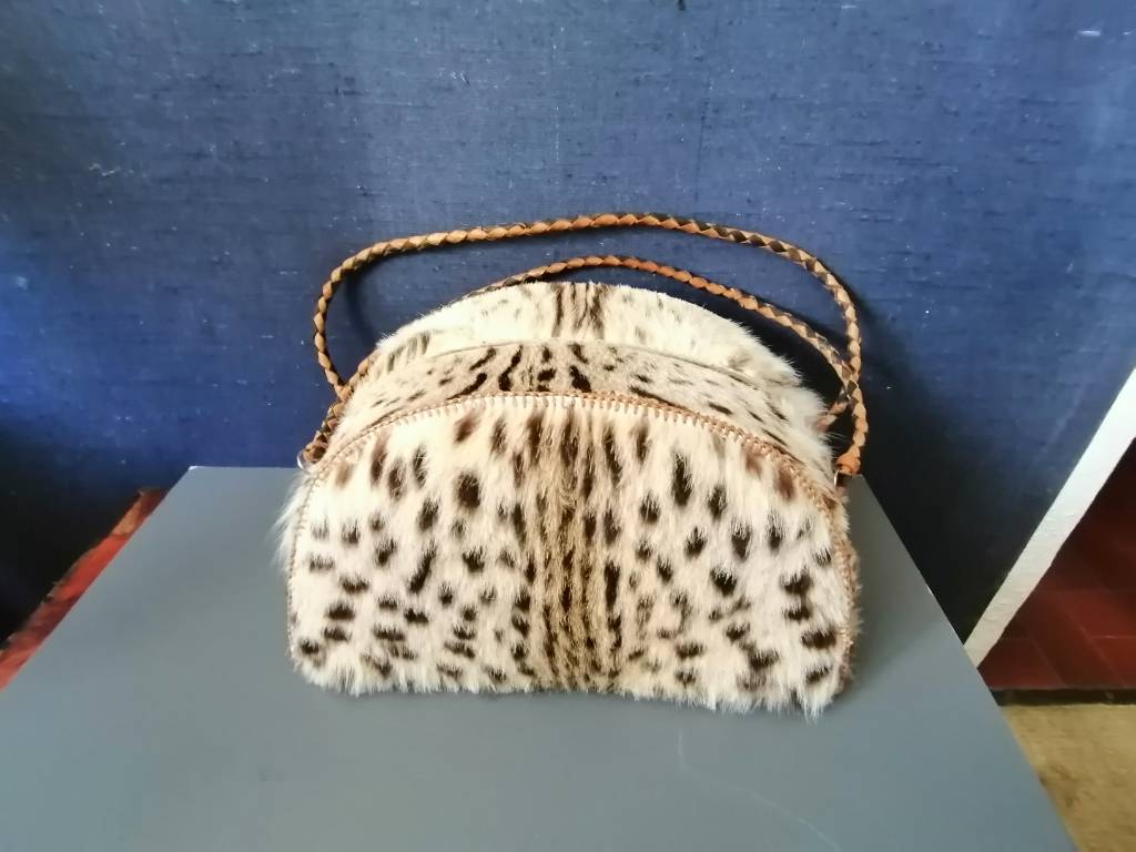 Sac à main, valise en peau de guépard 1960 | Puces Privées