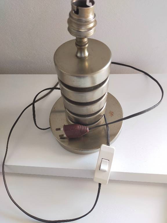 Lampe spirale vintage métal chrome | Puces Privées