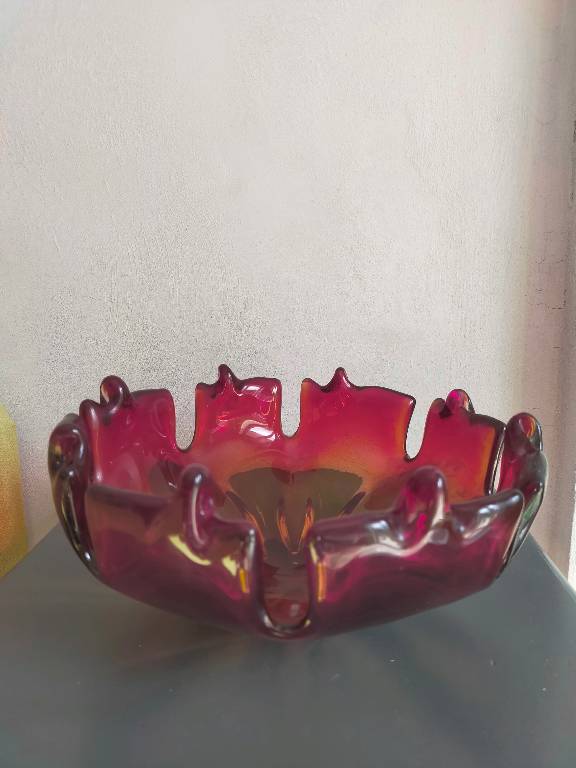 Grand Plat Coupe Centre de table en verre Murano 1960 | Puces Privées