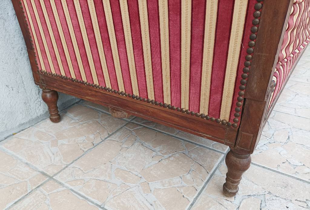 Salon Méridienne et 2 fauteuils style Louis XVI en acajou | Puces Privées