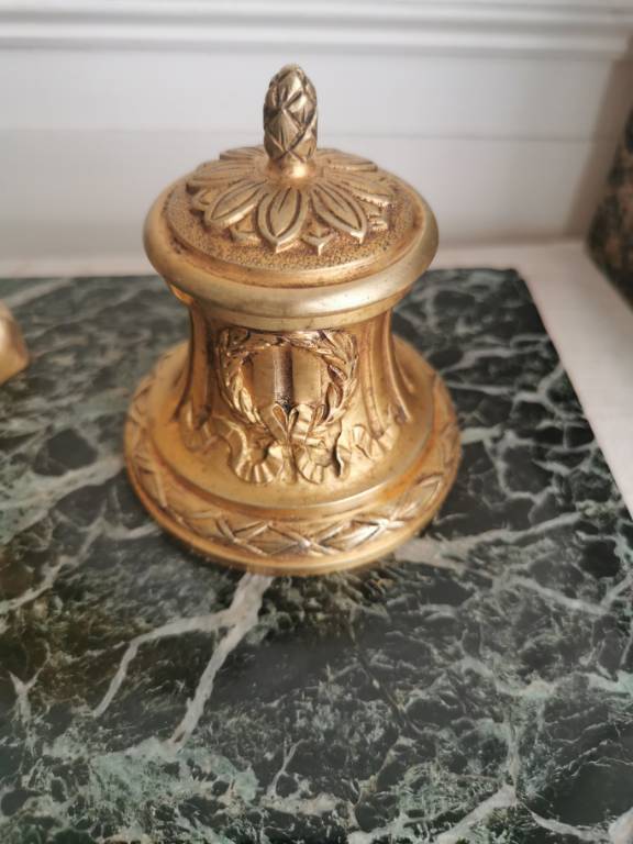 No - 518 -  Encrier en bronze doré  par A Marionnet 1852 - 1910 | Puces Privées