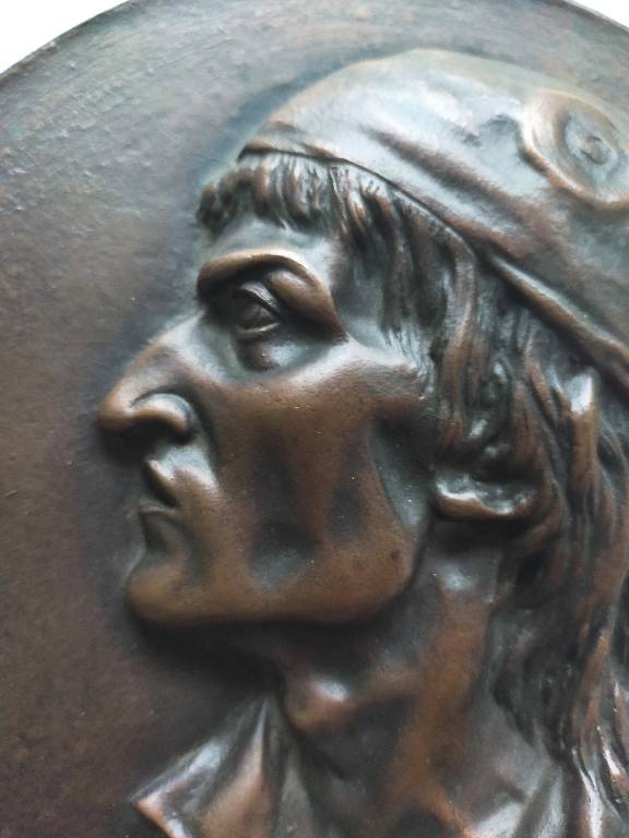 Médaillon Profil Bronze, Marat, l'Ami Du Peuple, Brisson 1868 | Puces Privées