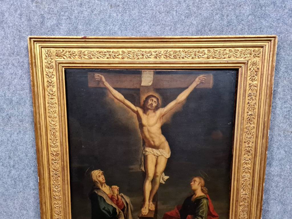 École Française du XIXeme : Grand tableau représentant la Crucifixion vers 1830 | Puces Privées