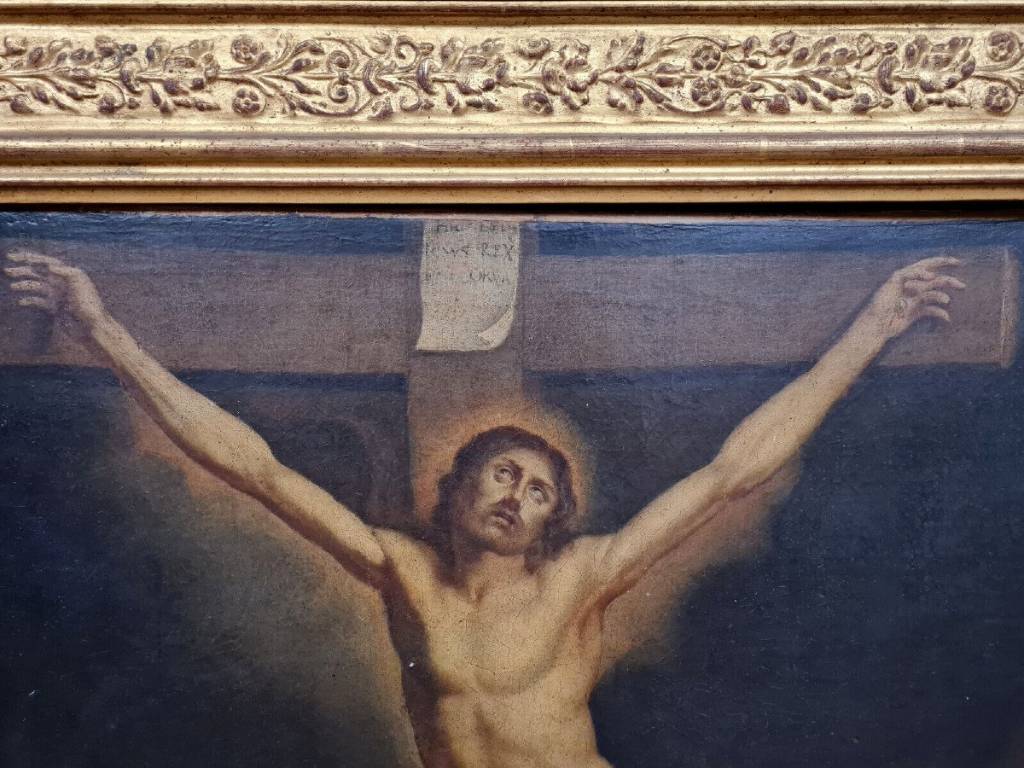 École Française du XIXeme : Grand tableau représentant la Crucifixion vers 1830 | Puces Privées