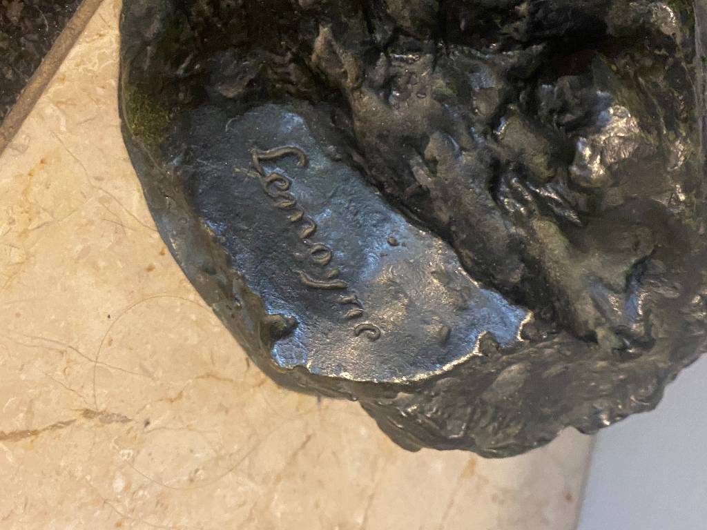 Coureur au flambeau - Statue en bronze signee Lemoyne | Puces Privées