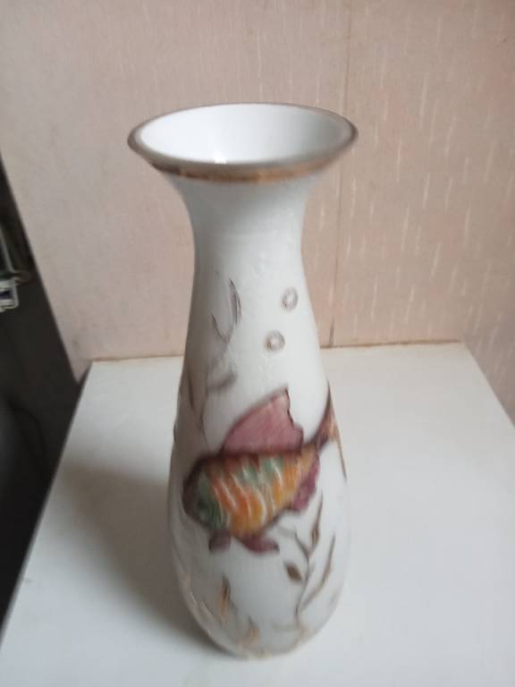 vase emaillé  1900 hauteur 26,5 cm signée Tiss | Puces Privées