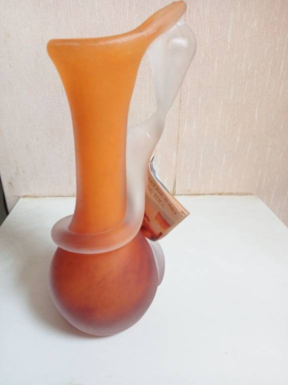 vase art verrerie de toul hauteur 22 cm en pate de verre | Puces Privées