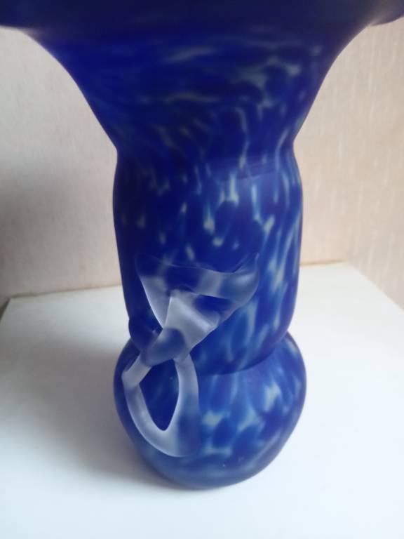 vase ancien en pate de verre art verrerie de toul hauteur 24 cm diamètre 18 cm | Puces Privées