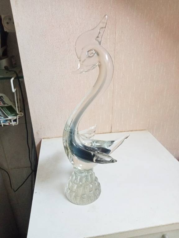 statuette en cristal oiseau hauteur 33 cm | Puces Privées
