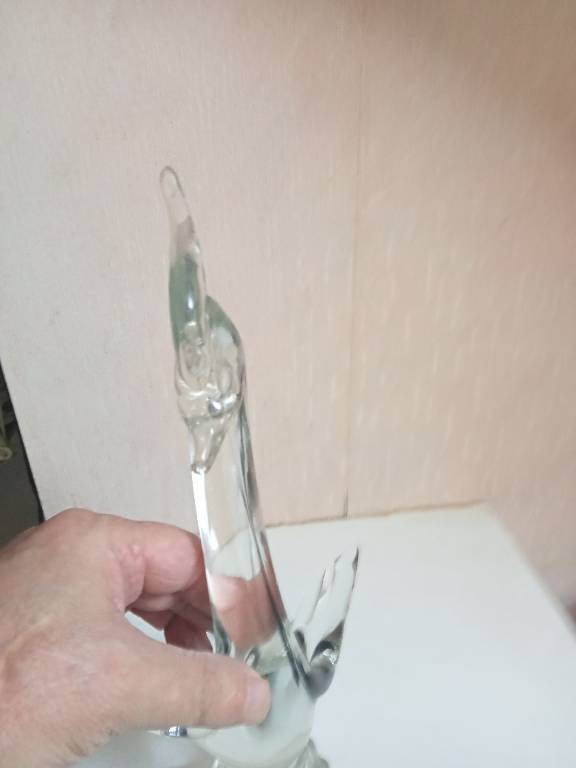 statuette en cristal oiseau hauteur 33 cm | Puces Privées