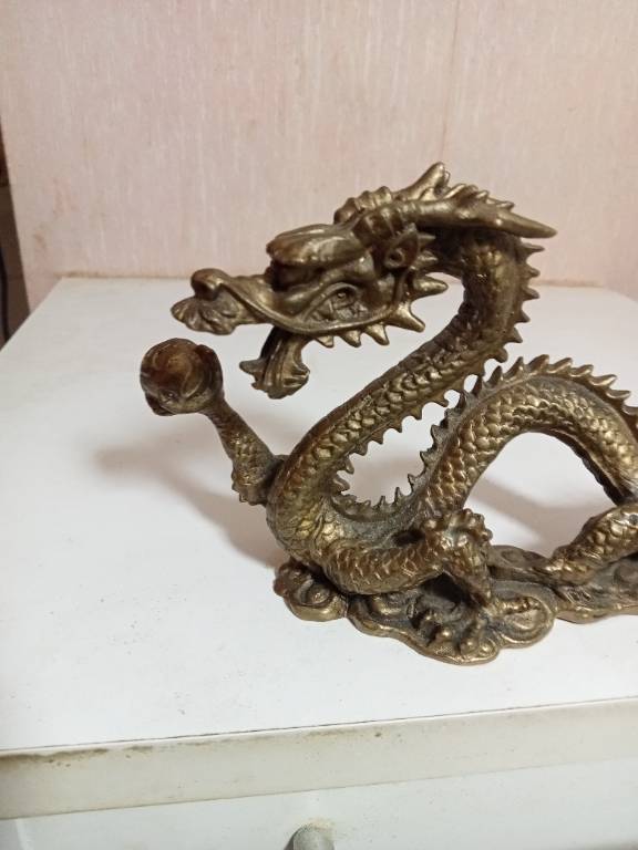 statuette dragon en bronze XIXème longueur 15 cm Hauteur 9 cm | Puces Privées