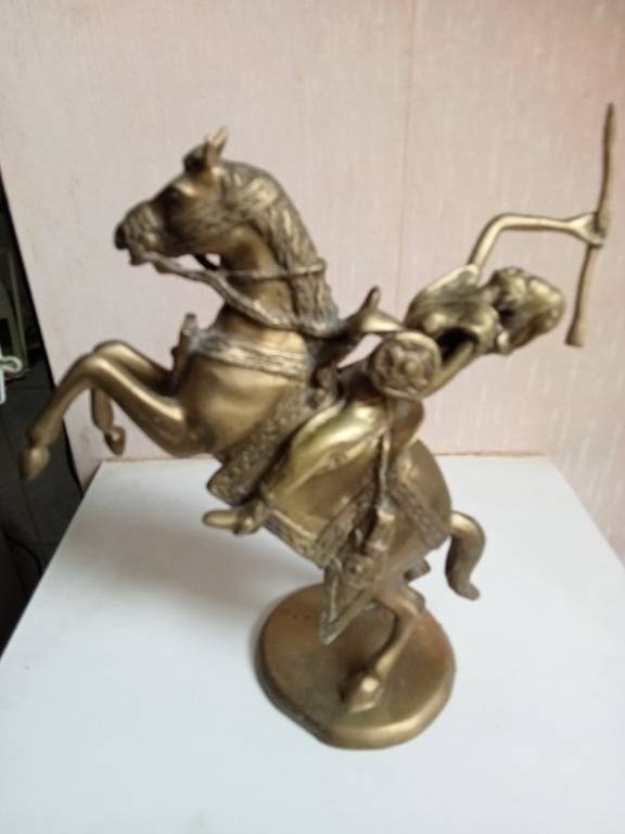 cavaliers dogon en bronze doré XVIIIème hauteur 27 cm a la cire perdu | Puces Privées