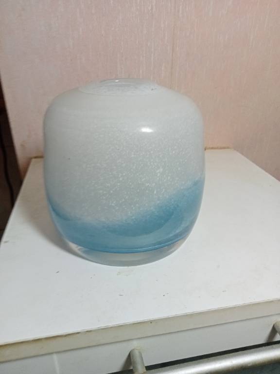 Vase ancien en pate de verre diamètre 15 cm | Puces Privées