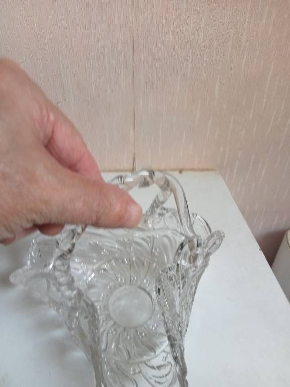 Vide poche en cristal hauteur 15 cm x 19 cm | Puces Privées