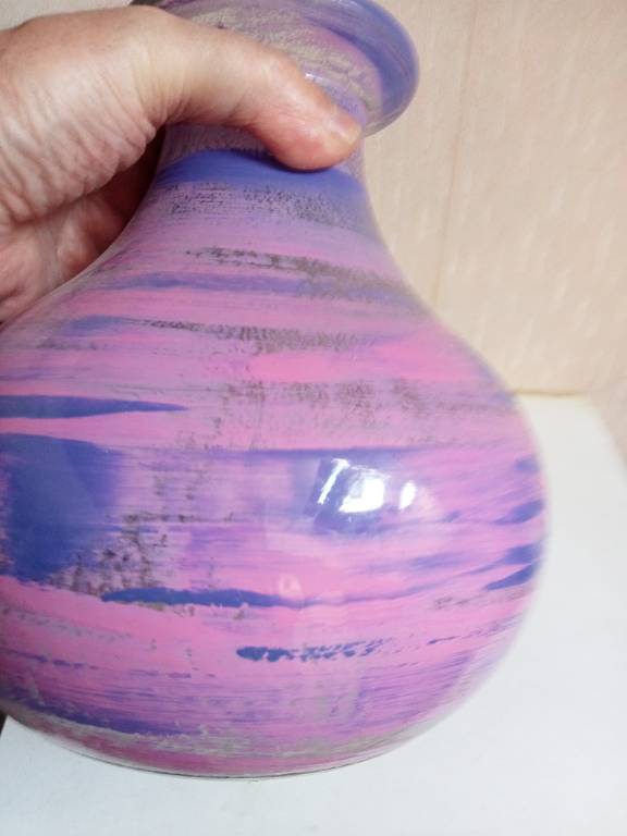 vase ancien en verre hauteur 22 cm diamètre 20 cm | Puces Privées