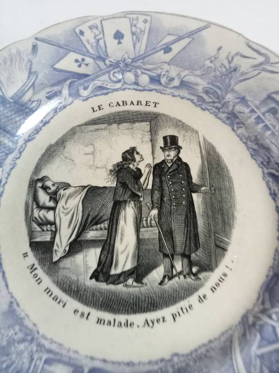 assiette parlante XIXème choisy-le-roi daimètre 19,5 cm | Puces Privées