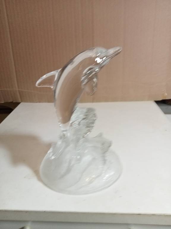dauphin en cristal hauteur 16,5 cm | Puces Privées