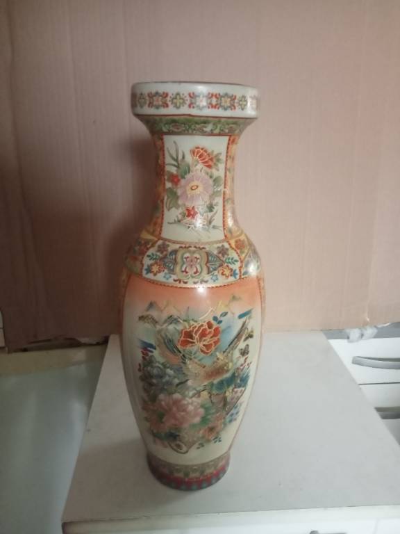 vase ancien asiatique hauteur 35,5 cm | Puces Privées