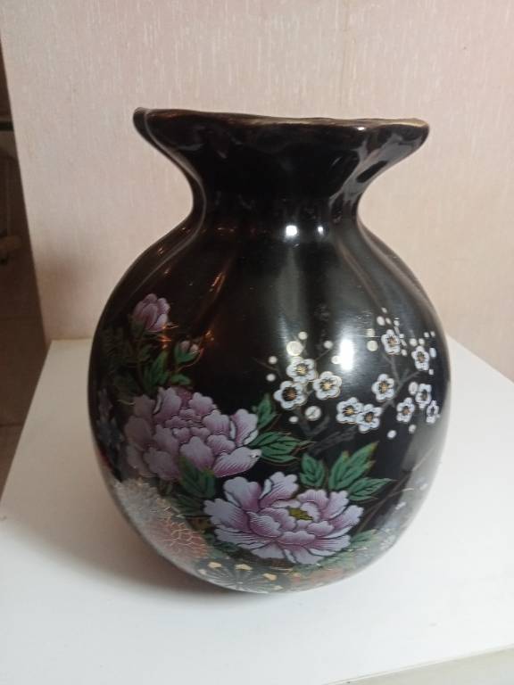 vase boule ancien hauteur 18 cm diamètre 15 cm | Puces Privées