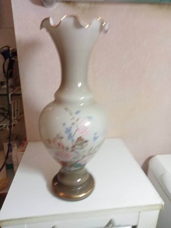 vase ancien  opaline hauteur 37 cm diamètre 15 cm | Puces Privées