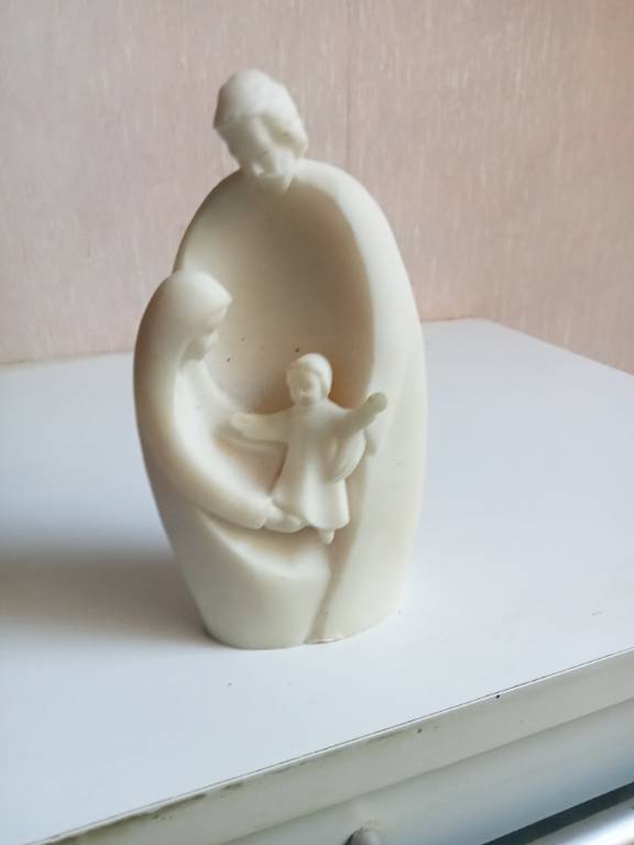 statuette religieux en marbre de carrare hauteur 13,5 cm x 7,5 cm | Puces Privées