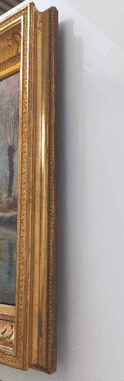 François Bonnet (1811-1894) Grande huile sur toile Paysage d' hiver | Puces Privées