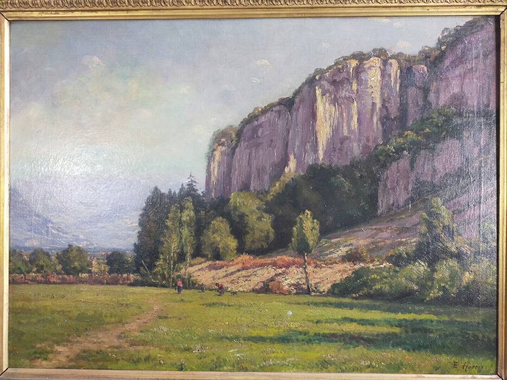 Ernest Victor HAREUX (1847-1909) Huile sur toile Paysage de montagne Alpes | Puces Privées