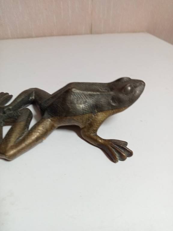 grenouille en bronze XIXème 13 cm x 9 cm signé | Puces Privées