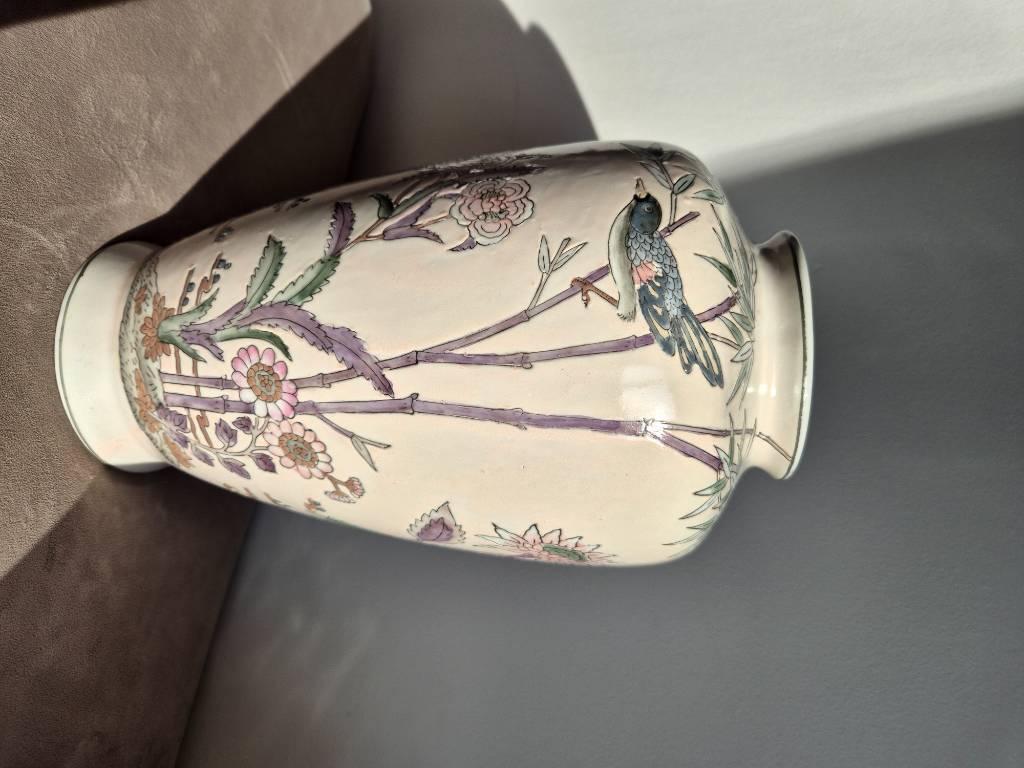 H.F.P. VASE vintage MACAO peint à la main ASIATIQUE PORCELAINE CHINE | Puces Privées