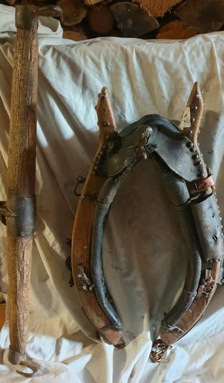 Harnais cheval cuir bois + joug | Puces Privées