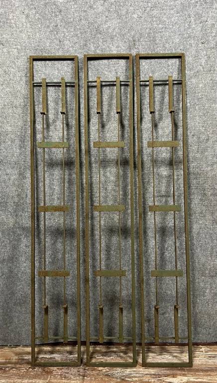 ensemble de 3 grilles de portes en fer laqué époque Art Déco vers 1925 | Puces Privées