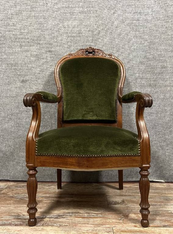 fauteuil de bureau époque Napoléon III en acajou circa 1850 | Puces Privées