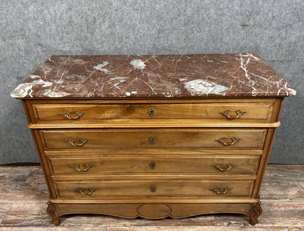 commode style Louis XV en noyer vers 1880 | Puces Privées