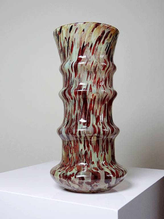 Vase verre moucheté aventurine inclusions de cuivre art déco style Legras | Puces Privées