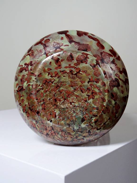 Vase verre moucheté aventurine inclusions de cuivre art déco style Legras | Puces Privées