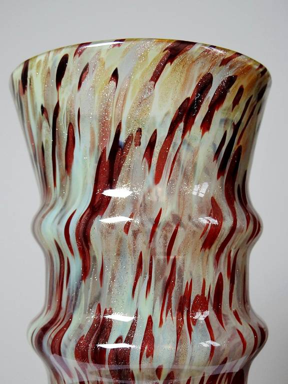Vase verre moucheté aventurine inclusions de cuivre art déco style Legras | Puces Privées