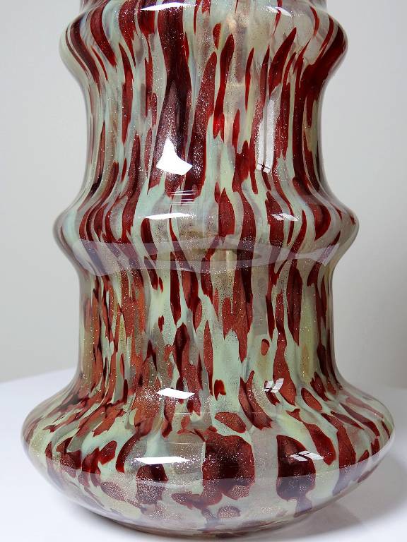 Vase verre moucheté aventurine inclusions de cuivre art déco style Legras | Puces Privées