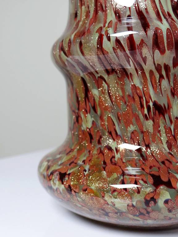 Vase verre moucheté aventurine inclusions de cuivre art déco style Legras | Puces Privées