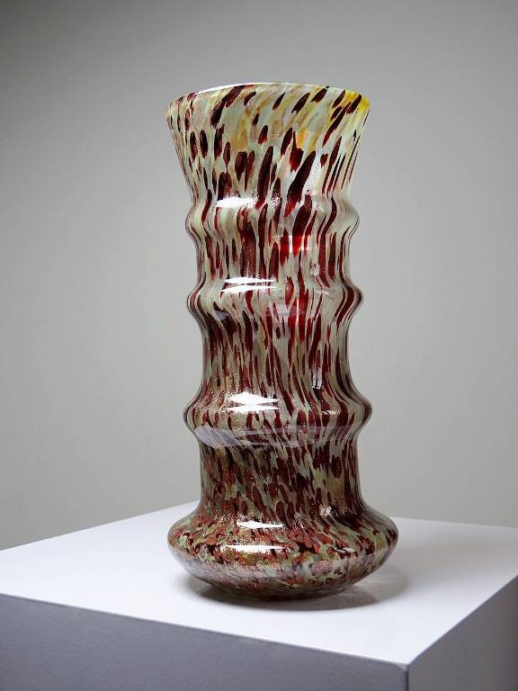Vase verre moucheté aventurine inclusions de cuivre art déco style Legras | Puces Privées