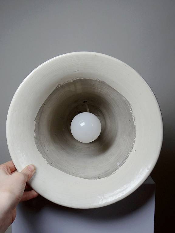 Grande lampe moderne Raku beige et brun Keramos Sèvres - Jean Besnard 1889-1958 | Puces Privées