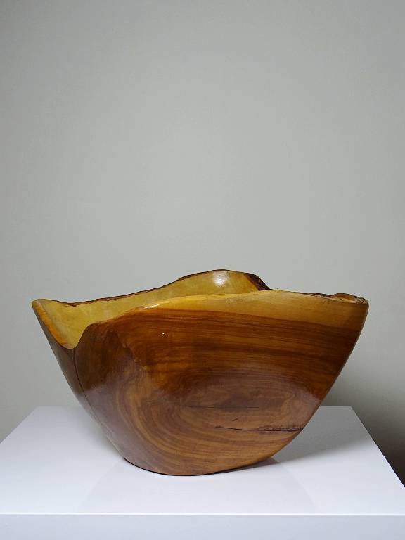 Grande coupe en bois d'olivier Riviera brutaliste artisanat circa 1950 | Puces Privées