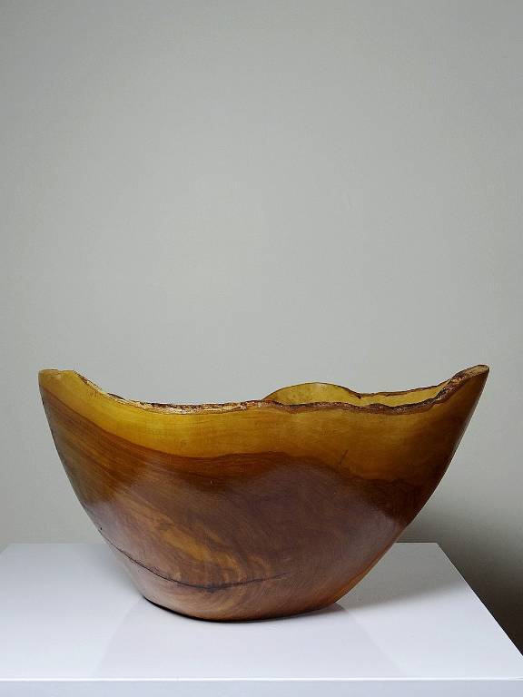 Grande coupe en bois d'olivier Riviera brutaliste artisanat circa 1950 | Puces Privées